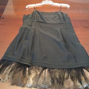 Authentic Juicy Couture Black Silk Dress Feathers